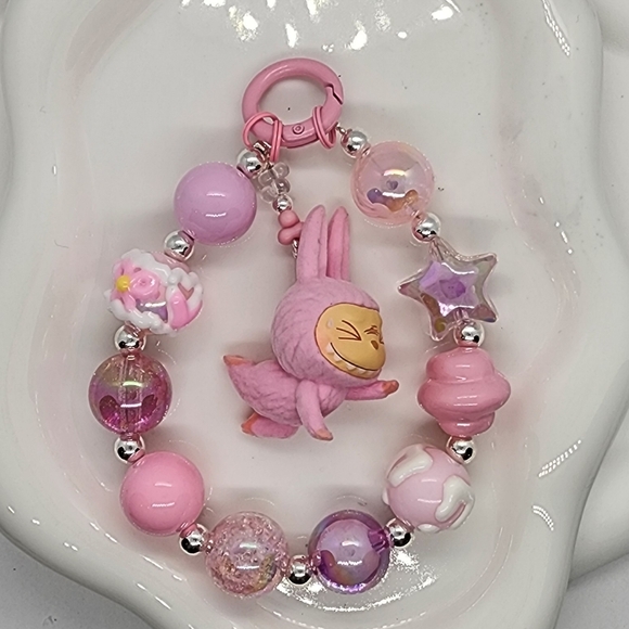 Cute labubu labu yoga Charm keychain or phone chain - Picture 2 of 3